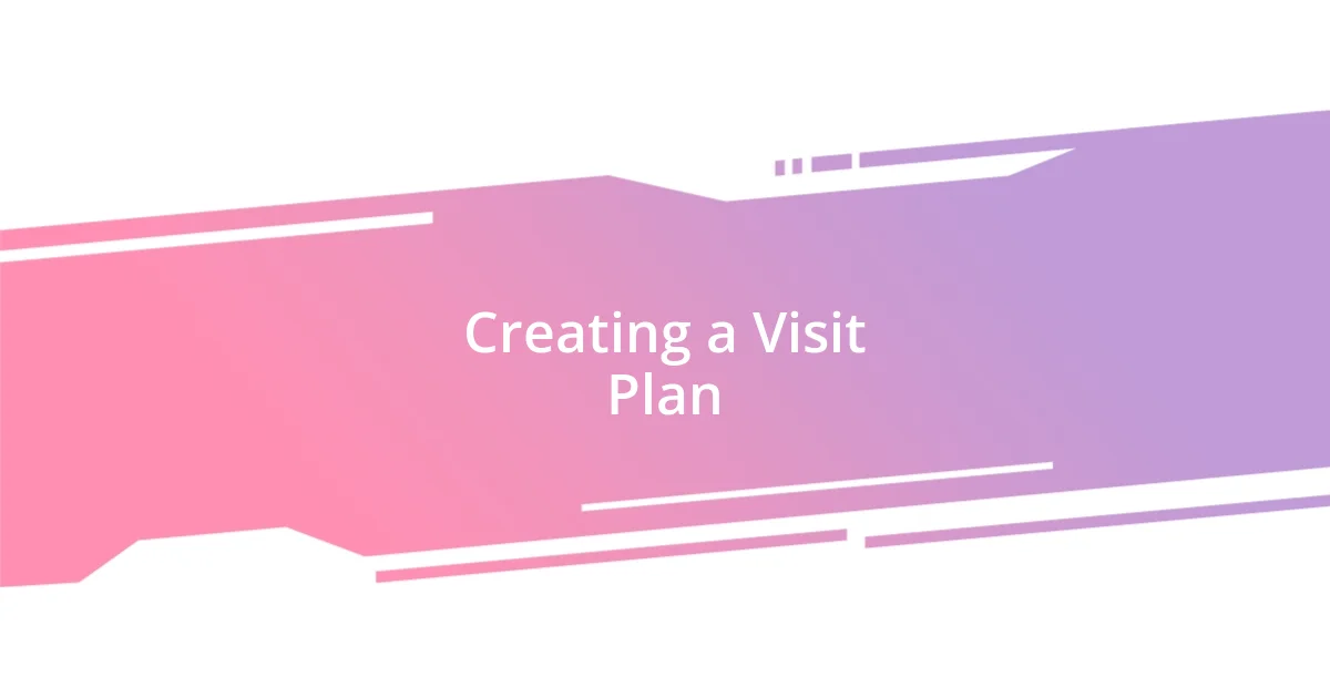 Creating a Visit Plan